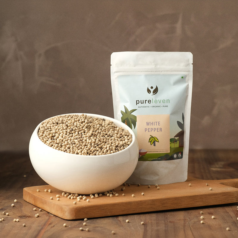 Kerala White Pepper Whole Peppercorns
