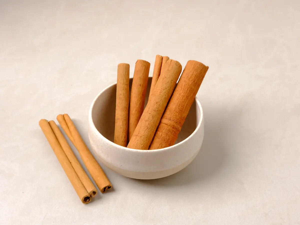 Close view of cassia cinnamon sticks