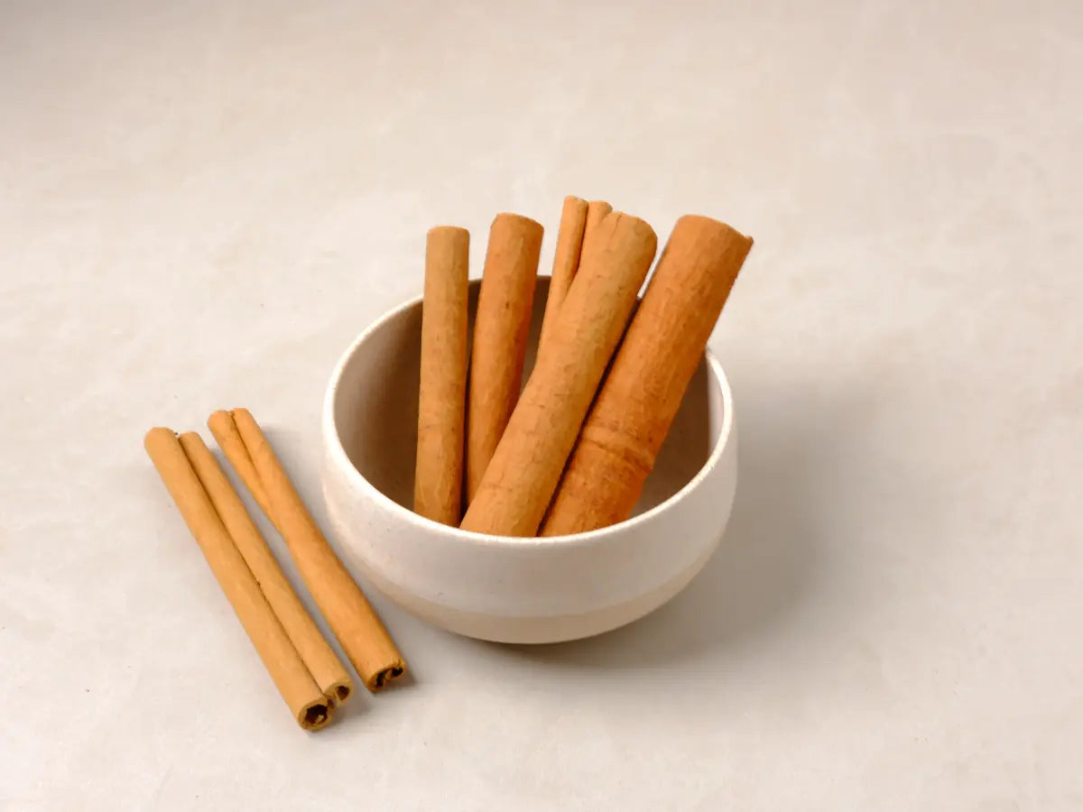 Cassia cinnamon sticks arranged for packing